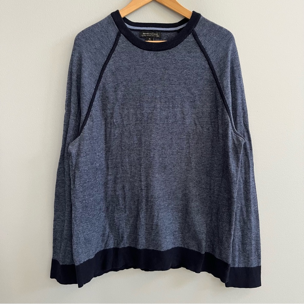 Banana Republic Men's Cashmere Blend Crew Neck Sweater Size XL Preppy Casual